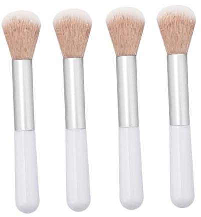 VICASKY 4 Stück Make Up Pinselset für Damen Kompakt Tragbar Weiche Kunsthaare Foundation und Rougepinsel Stabiler Griff Kosmetikpinsel für Natürliches Finish