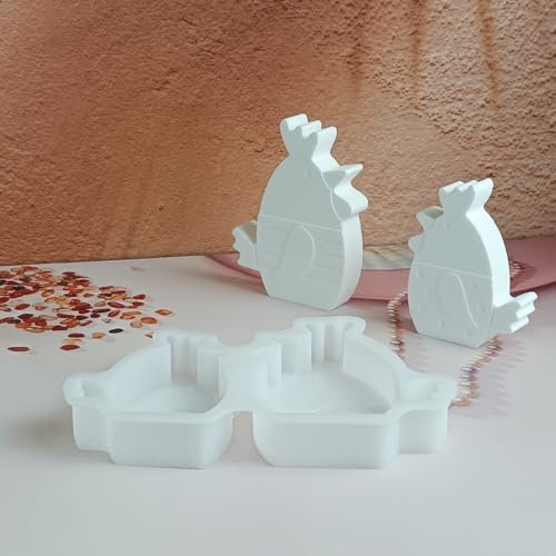 2 Stück Silikonformen Gießformen Huhn, 3D Silikonform Huhn Silikonform Tiere, Gießformen Huhn für Bastelarbeiten, Gips, Kunsthandwerk