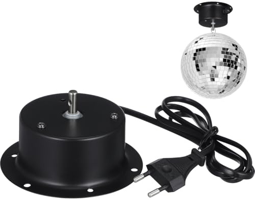 PartyKindom Spiegelkugelmotor Leiser Rotationsmotor FüR Discokugel Mit Eu-Stecker Einstellbare Geschwindigkeit Und Richtung FüR BüHnenbeleuchtung Und Partydeko