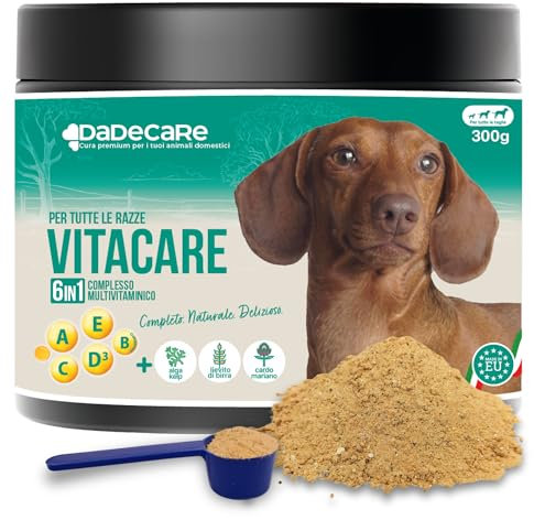Vitacare - Supplément multivitaminé 300g en Poudre pour Chiens et Chats | Vitamines Naturelles avec varech, levure de bière, Chardon-Marie, Complexe A -D3 - E - C - B