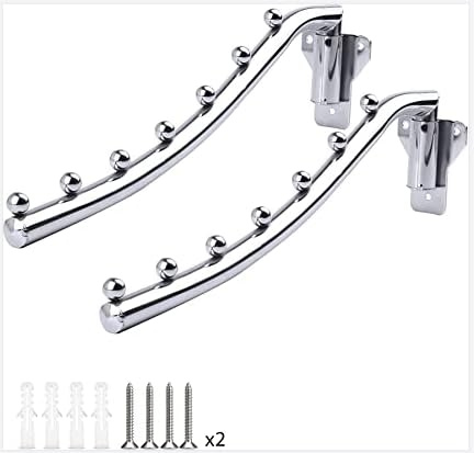 Perchas para Ropa Montado de Pared, Percha de Ropa Plegables Metal, 180 °Giratorio Perchero de Acero Inoxidable Colgador Retráctil de Pared Ahorrar Espacio Perchero para Secadora Armario Balcón