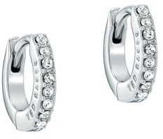 Ted Baker Hettie Crystal Hoop Earrings (10mm outside diameter) for Women (Silver/Crystal)
