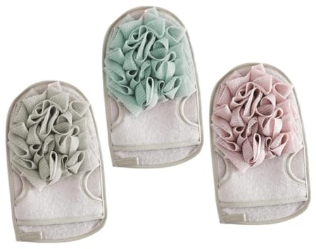 BESTYASH 3stücke Dusch Peeling Handschuhe für Bad und Dusche Rückenbürste Schaumbad-werkzeug Dusch und Badezubehör Abgestorbene Hautschüppchen Entfernen Sanft zur Haut Angenehmes