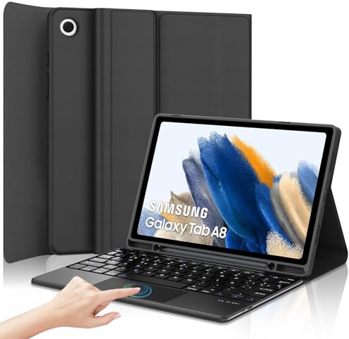 FOGARI Clavier avec Trackpad pour Samsung Tab A8 10,5, Étui avec clavier pour tablette Samsung A8 10,5, noir