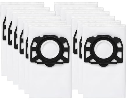 12 bolsas de aspiradora KFI 357 para Karcher WD2 Plus/WD3/KWD1/KWD2/KWD3/SE4001/SE4002/WD3.200–WD3.800 M, en sustitución de las bolsas de aspiradora en seco y húmedo para Karcher 2.863-314.0