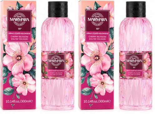MARMARA Beauty Eau de Colonia Flores de Cerezo 300 ml – Alcohol 80 ° – Aroma refrescante para mujeres – Agua aromática para mujer – Refresca – Fresca & Floral – EDC Women – Agua de colonia