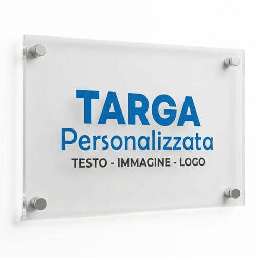 Targa Personalizzata in Plexiglass – Insegna per Studio, Ufficio, Attività, B&B e Case Vacanze – Medico, Avvocato, Dentista – Interno/Esterno – Made in Italy (15x20 cm)