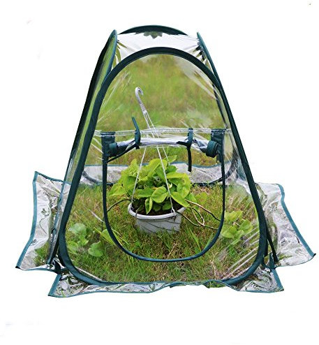 Mini Pop Up Gewächshaus transparent PVC Flower House Blumentopf, Garten-Pflanzen Zelt Backyard Flower Shelter 70 * 70 * 80 cm