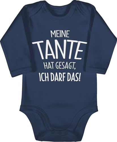 Shirtracer - Baby Body langarm Mädchen Junge - Meine Tante hat gesagt ich darf das