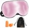 Masque de Sommeil Nuit Soie, 100% Soie Naturelle Occultant Ultra-Douce Voyage Yeux pour Dormir (1 Pack - Rose)