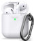 Keybudz Elevate Schutzhülle mit Karabiner für Apple AirPods Case, Etui Hülle, Kopfhörer Ohrhörer Zubehör Ladecase, weiß
