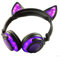 Yanghao Estéreo Plegable de Dibujos Animados del Gato Lindo del oído del Receptor de Cabeza de luz LED Parpadeante inalámbrico Bluetooth para Auriculares para iPhone 6 7 8 Plus X 7S,A