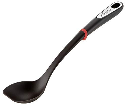Lagostina Ingenio Smart Cucchiaione con anello antiscivolo, Plastica, Nero e Rosso