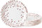 TOPWAYS Platos Desechables Cumpleaños, 48pcs 23cm Oro Rosa Dot Desechables Papel Elegantes Platos Fiesta Vajilla para Decoración Cumpleaños Niño Hombre Mujer, Bodas Aniversarios BBQ (9 pulgadas)