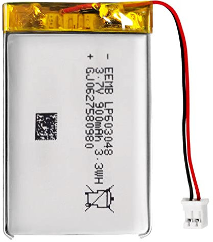 EEMB Batterie Lithium polymère 3,7V 900mAh 603048 Batterie Rechargeable lipo avec connecteur JST avec VXI Blue Parrott - vérifier la polarité de l'équipement et du connecteur Avant l'achat