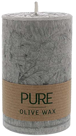 Wenzel Kerzen Olive Wax Kerze, Anthrazit, 90x6 cm, Olive Duft, Indoor, Minimalistisch, Röhre, Pillar Kerze