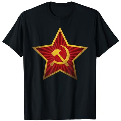 Sowjetischer CCCP Roter Stern Sichel Hammer Symbol Emblem Distressed T-Shirt