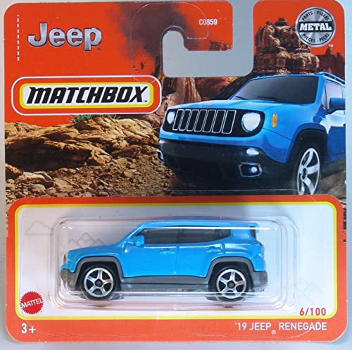 2022 Matchbox '19 Jeep Renegade Blue 6/100 (Short Card) HFR72