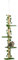 Pawhut Árbol para Gatos de Suelo a Techo de 202-242 cm Torre para Gatos con 3 Plataformas Postes Rascadores Altura Ajustable y Decoración de Hoja de Arce Verde