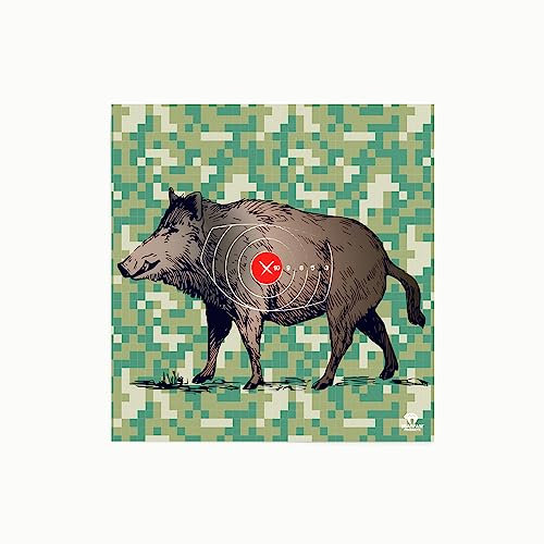 BEARPAW PRODUCTS Zielscheibenauflage Zielscheibe für Bogenschießen mit Pfeil und Bogen Zielpapier Verschiedene Motive 250 g/m² mit Folienkaschierung (Wildschwein, 40x40cm)