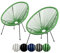 sunnypillow 2er Set Acapulco Gartenstühle - gemütlicher Loungesessel für Wohnzimmer, Terrasse, Garten, Balkon Sessel Stuhl - Korbsessel Gartensessel im Retro Design - Outdoor/Indoor - Grün