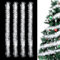 Sprinlot Gerlande Weinachten Weiß, 4 Stück Lametta Girlande Weiß mit Weißen Tupfen, Christbaum Girlande, Weihnachtsgirlanden Glänzend, Weihnachtsbaumschmuck Girlanden