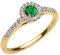 Joyara 14 Karat Gelbgold Diamant und Smaragd Verlobungs Ring 67 (21.3)