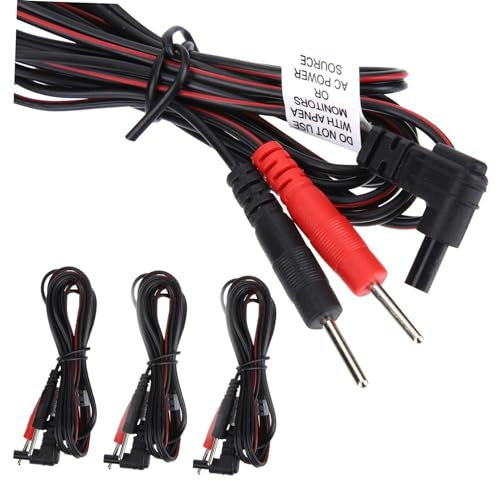 SECFOU 4stücke Kabelverbinder Für Massagegeräte Anschlusskabel Für Therapiegeräte Stromkabel Verlängerungskabel Aus Hochwertigem Pvc Und Kupfer Geeignet Für Physiotherapie Und Behandlungs