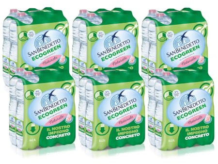 Acqua Minerale San Benedetto Ecogreen, 36 Bottiglie da 1,5L, Acqua Oligominerale Naturale, Dissetante e Pura, Fonte Benedicta