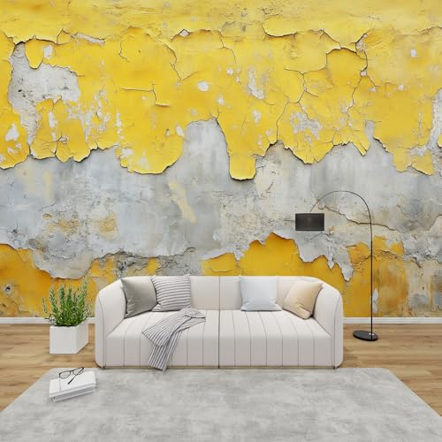 PaxGloz Fototapete Zement Optik Tapete Vintage Betonwand Tapeten Vliestapete Modern Wandtapete Wohnzimmer Schlafzimmer Kinderzimmer Wanddeko Motivtapeten 350 x 256 cm (B x H)