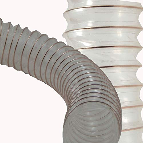 Tuyau en polyuréthane transparent spiralé pour aspirateur à copeaux, 10 m
