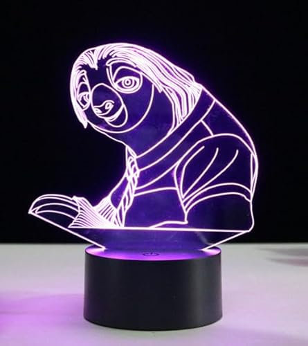 Xdorra Trägheit Dekoration LED Faultier Cartoon Figur Nachtlicht, faule Dash Urlaub Party 3D Illusion Lampe für Kinder Unisex Erwachsene Geburtstag Weihnachtsgeschenke