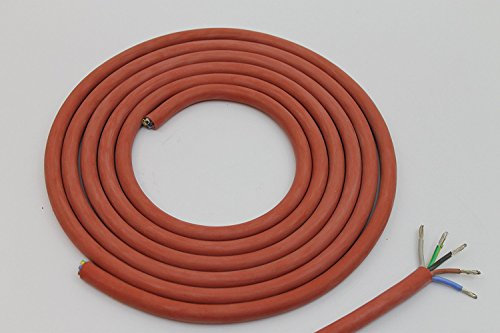 3 Meter (m) Silikonkabel 5x1,5 mm² | SiHF | Hitzebeständige und flexible Silikonleitung | Saunakabel | Optimal für Saunaöfen | -60°C bis +180°C | Wärmegeräte, Scheinwerfer, Heizkraftwerke etc.