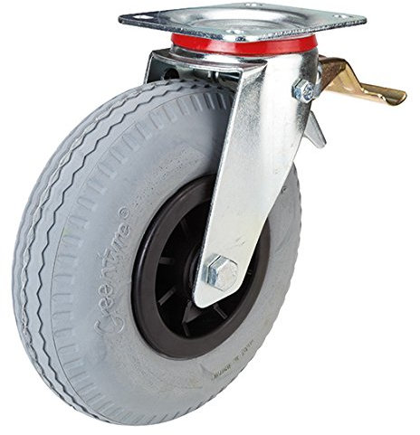 Lenkrolle mit Feststeller 200 mm PU-Bereifung mit Kunststoff-Felge pannensicher