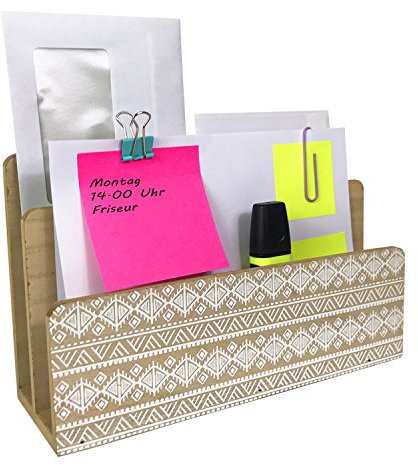 Mojawo Briefablage Dokumentenhalter Schreibtischorganizer Tischorganizer Postablage Holz Zeitschriftenhalter Briefhalter