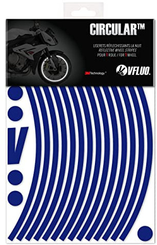 VFLUO - Kit Pegatinas Llantas de Moto Reflectantes, Autoadhesivas para 1 Rueda, 3M Technology™ - Gran Visibilidad Lateral - Discreto y diseño - Fácil colocación