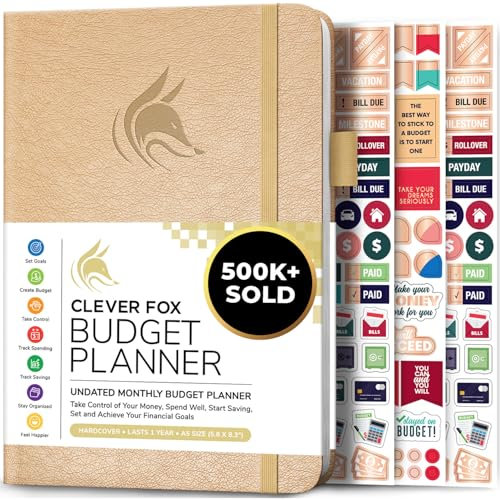 Clever Fox Budget Planner - Expense Tracker Notebook. Monthly Budgeting Journal, Finance Planner & Accounts Book to Take Control of Your Money. Undated - Start Anytime (Oro, A5 (14.25 X 21 cm))