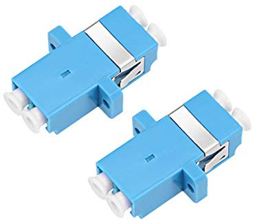sourcing map LC to LC Fiber Coupler Flange Type Fiber Optical Adapter Connector for Server Rack, Patch Panel Singlemode/Multimode 2Pcs