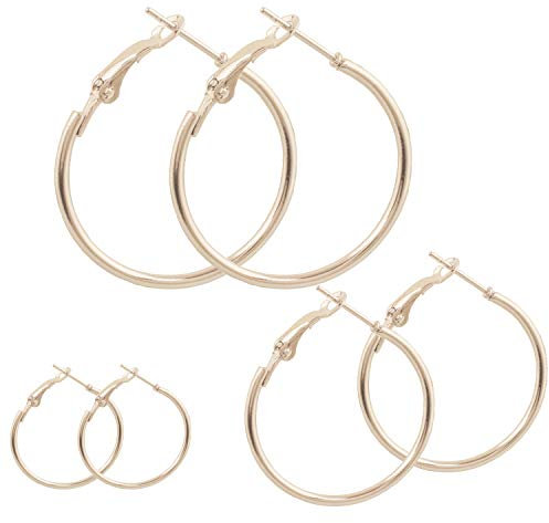 Touchstone Indische Bollywood-Legierung Metall wunderbare runde Form Designer funky Schmuck Creolen Combo für Damen Set von 3 Silber