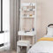 CASART. Ladder Desk with 2 Shelf & Tabletop, Flip Mirror Dressing Vanity Table and Stool Set, Shelving Storage Display Units PC Computer Desk