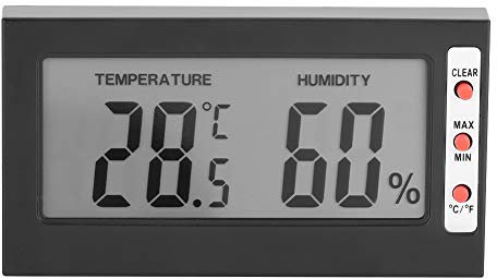 0 bis 50 ℃ Tragbares digitales LCD Thermometer Hygrometer Temperaturmonitor Feuchtigkeitsmesser Raumanzeige mit Feuchtigkeitsbereich 10% rF bis 99% rF für Home Office Greenhouse Indoor Garden