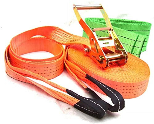 D+L Slackline 20m Set Baumschoner Laufband 50mm Spanngurt Slacken Slackbelt Zurrgurt AWZ