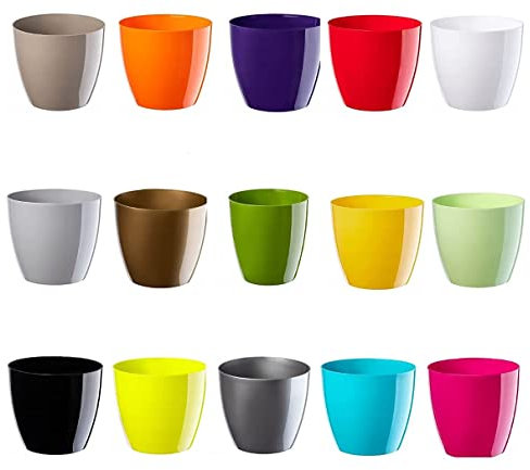 Waste Paper Basket Dust Bin Round Plastic Step Office Bathroom 2 Sizes 20 Colour (Black)