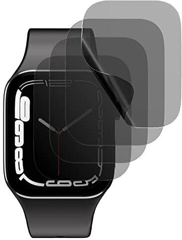 Miimall [4 Stück Sichtschutz Schutzfolie Kompatibel mit Apple Watch Series 7 45mm Displayschutzfolie, Anti-Spähen Weich TPU Displayschutz Blasenfreie Blickschutzfolie für Apple Watch Series 7