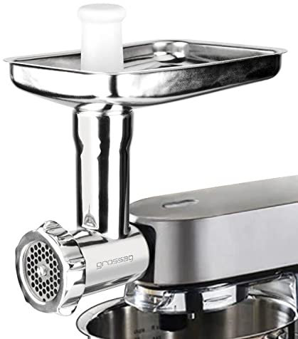 GROSSAG FLEISCHWOLF ZU SMEG + KENWOOD KFW 600 GRÖSSE 5 AUS EDELSTAHL SET MIT 3 LOCHSCHEIBEN + VORSATZ SPRITZGEBÄCK + VORSATZ WURSTFÜLLER
