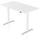 - AGIL - Elektrisch Höhenverstellbarer Schreibtisch - Weißes Gestell mit Einzelmotor & Weißer Tischplatte - 140 x 70 cm - stufenlos verstellbar - Ergonomischer Sitz-steh-Schreibtisch