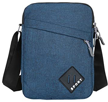 FuninCrea Mens Shoulder Bag, Nylon Mens Crossbody Bag with Zipper and Adjustable Strap, Waterproof Messenger Bags for Men, Small Messenger Bag with Multiple Pocket for Working, Travelling(blue)