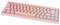 DELTACO GAMING PK95R – Mechanische Gaming Tastatur (Kabellos, RGB Beleuchtung, 65%, Deutsches Layout QWERTZ, Front Lasering) – Pink/Rosa