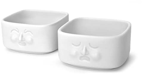 Set de 2 salseros pequeños, cuencos para salsas pequeño, modelo Eda Mame, hecho en porcelana blanco