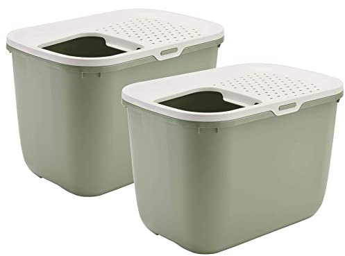 2er Sparpack Katzentoilette HOP IN Einstieg von Oben hellgrün